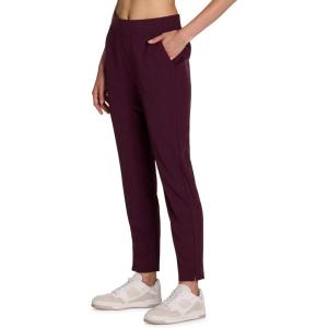 image:imageRBX Womens Ankle Pant Quick Drying Lightweight Stretch Woven FlatFront Straight Leg PantsRibbed Side Burgundy