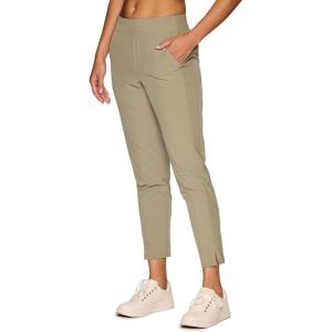 image:imageRBX Womens Ankle Pant Quick Drying Lightweight Stretch Woven FlatFront Straight Leg PantsRibbed Side Sage