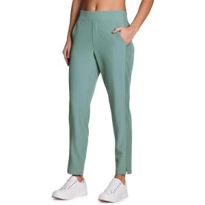 image:imageRBX Womens Ankle Pant Quick Drying Lightweight Stretch Woven FlatFront Straight Leg PantsRibbed Side Sea Glass
