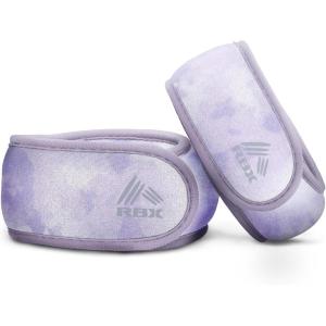 image:imageRBX Wrist amp Ankle Weights Set 2LB Pair1LB Each Adjustable Comfort Fit for Training amp ToningLight Purple