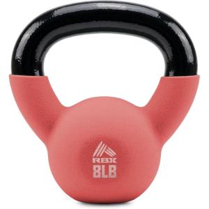 image:imageRBX Neoprene Kettlebell Wide Handle Iron Core Flat Bottom Great for All Fitness LevelsCoral